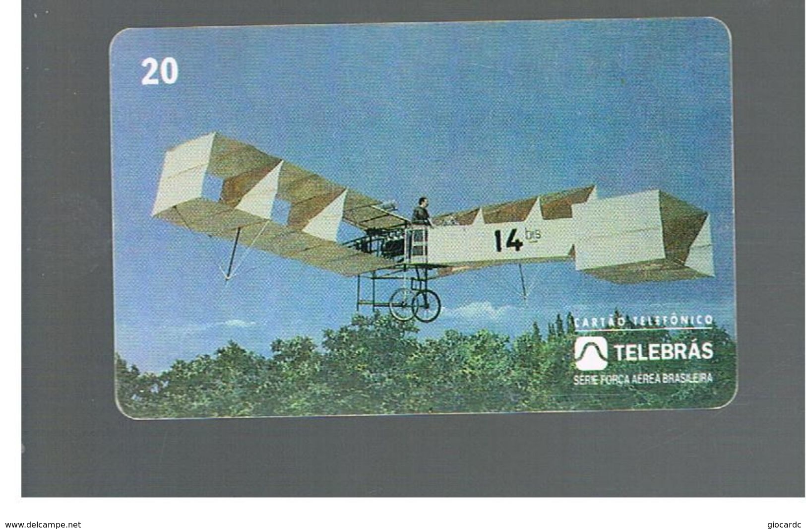 BRASILE ( BRAZIL) - TELEBRAS   -   1995  PLANES: FLIGHT OF 14 BIS IN 1906 - USED - RIF.10503 - Airplanes