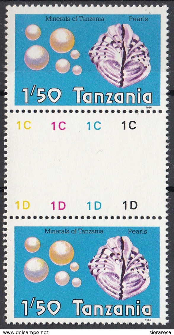 Tanzania 1986 Sc. 310 Minerali Minerals Perle Gemstones Pearls Nuovo MNH Conchiglie - Minerali