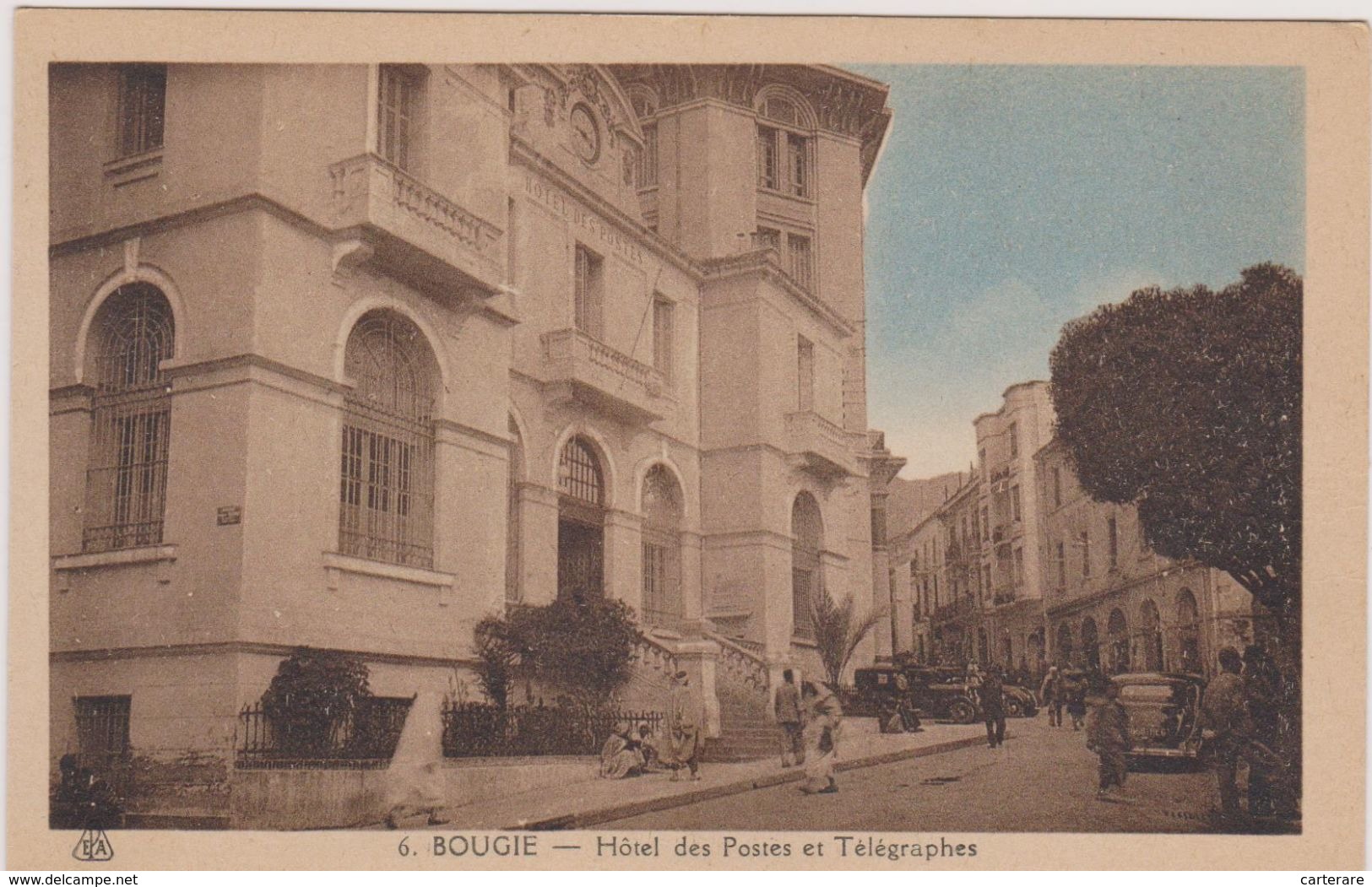 AFRIQUE,ALGERIE FRANCAISE,AFRICA,BOUGIE,BEJAIA EN 1939,HOTEL DES POSTES,RUE ANIMEE,COMMERCE,MENDIANT, TELEGRAPHE - Bejaia (Bougie)