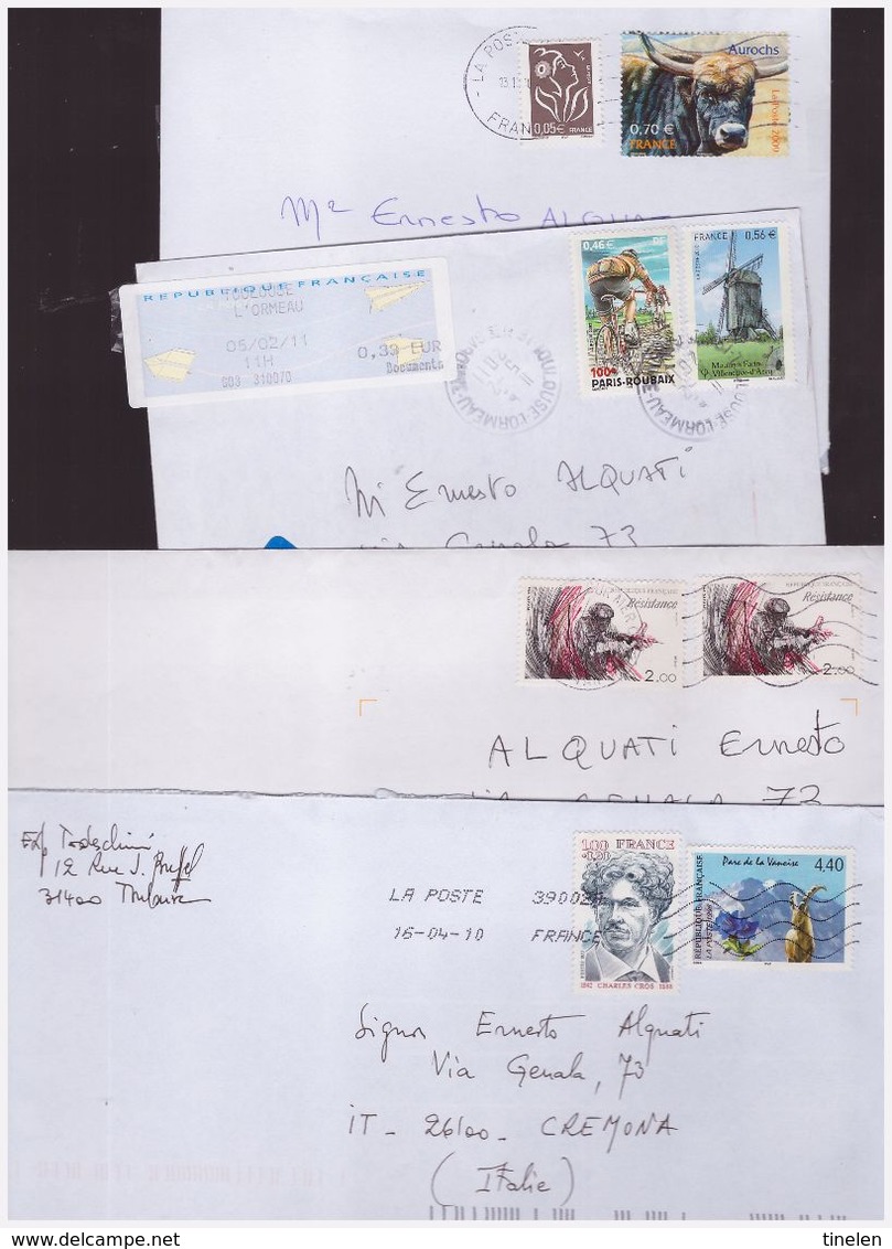 FRANCIA -   4 Enveloppes  Storia Postale - Covers & Documents