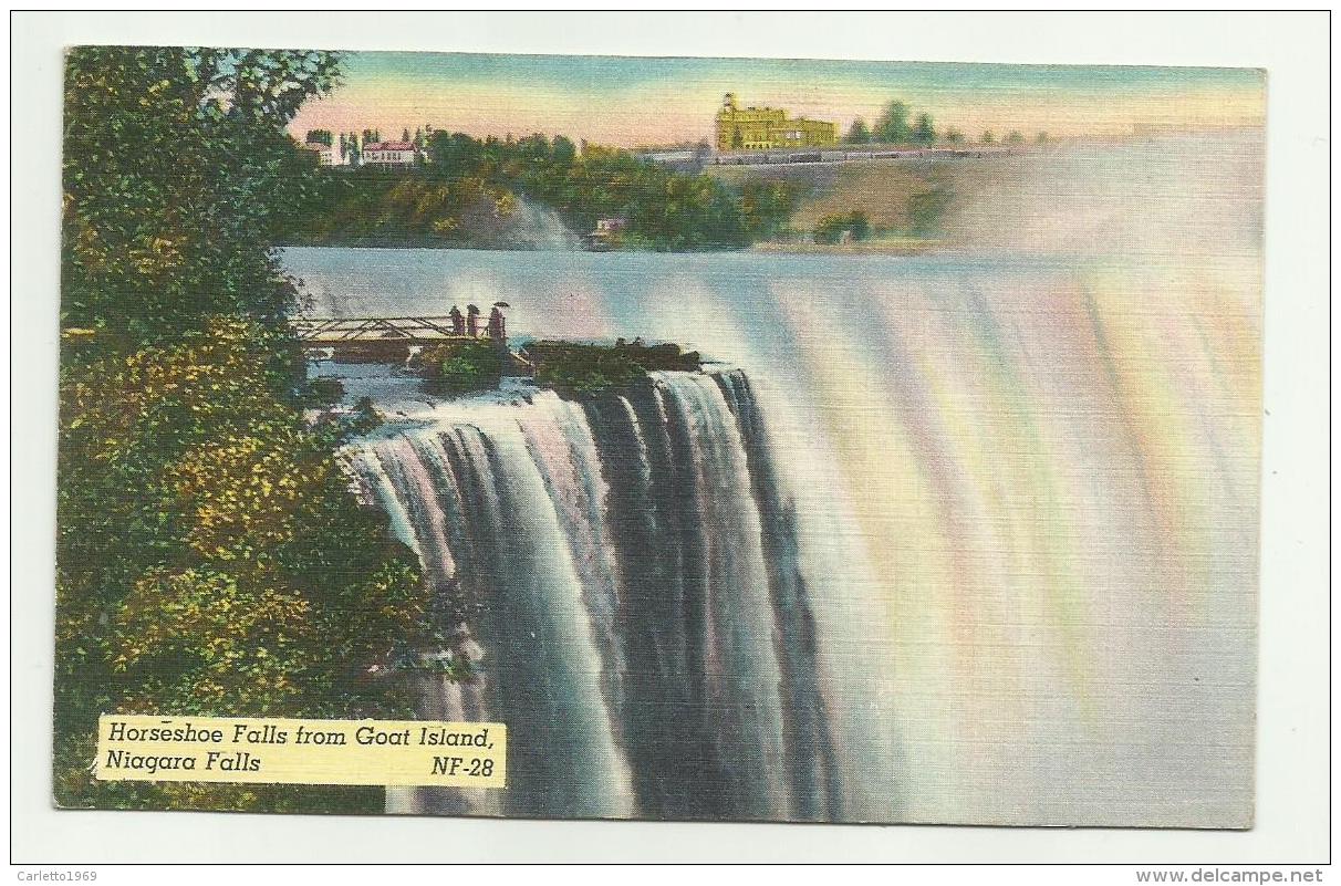 HORSESHOE FALLS FROM GOAT ISLANDS, NIAGARA FALLS - VIAGGIATA FP - Cataratas Del Niágara