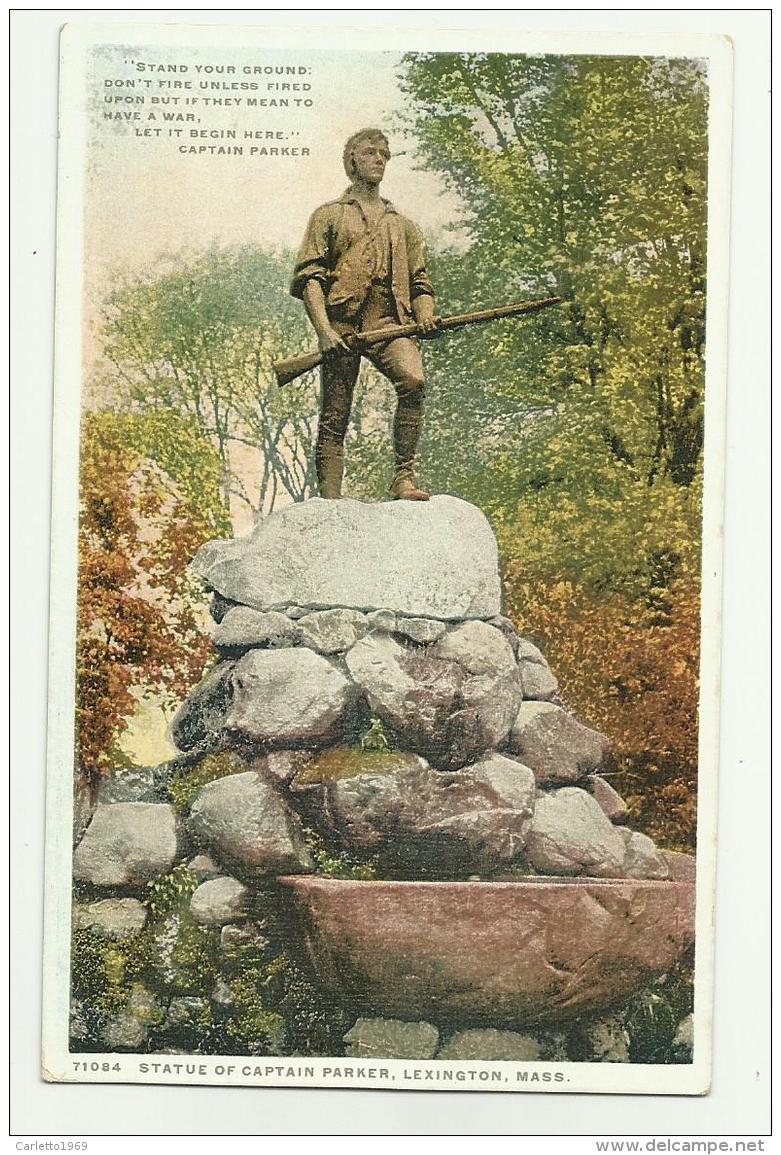 LEXINGTON, MASS. STATUE OF CAPTAIN PARKER - NV FP - Other & Unclassified