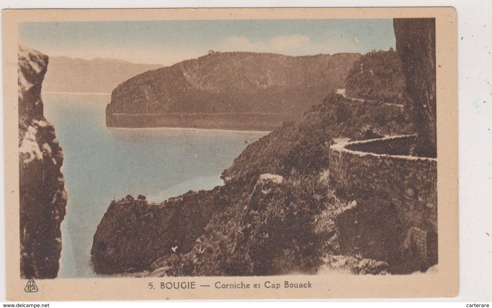 AFRIQUE,ALGERIE FRANCAISE,AFRICA,BOUGIE,BEJAIA EN 1920,FALAISE,CORNICHE,ROUTE DANGEREUSE - Bejaia (Bougie)