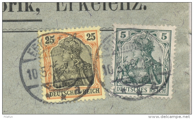 Deutsches Reich - 1906 - 25 + 5 Pf Germania On R-cover From Erkelenz To Leipzig - Brieven En Documenten