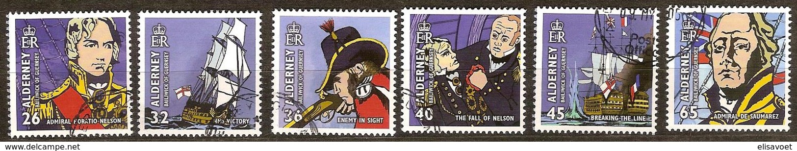 Alderney Aurigny 2005 Yvertn° 254-259 (o) Oblitéré Used Cote 12,50 Euro La Bataille De Trafalgar - Alderney