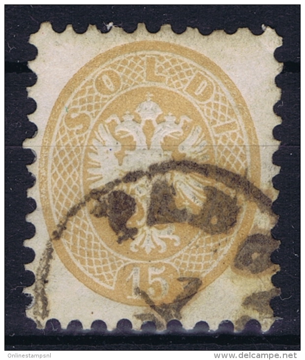 Lombardo-Veneto  Sa 45   Mi 23   Used Obl. 1864 Oinhole No Thins - Lombardy-Venetia