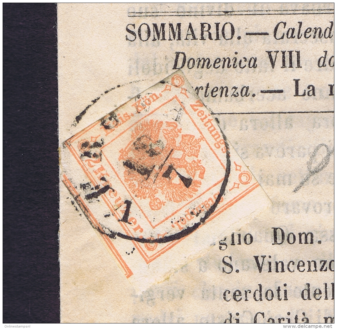 Lombardo-Veneto Segnatasse Per Giornali  Sa 3 On Compleet Newspaper - Lombardo-Vénétie