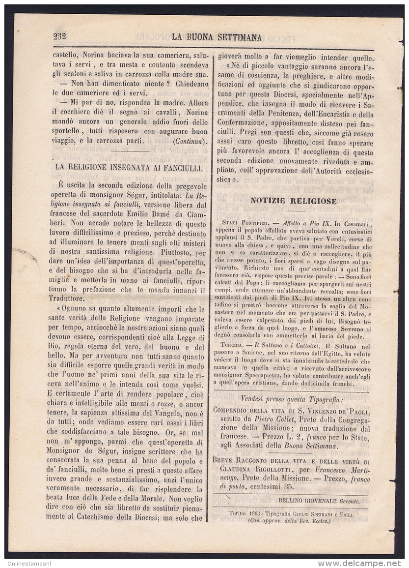 Lombardo-Veneto Segnatasse Per Giornali  Sa 3 On Compleet Newspaper - Lombardo-Veneto