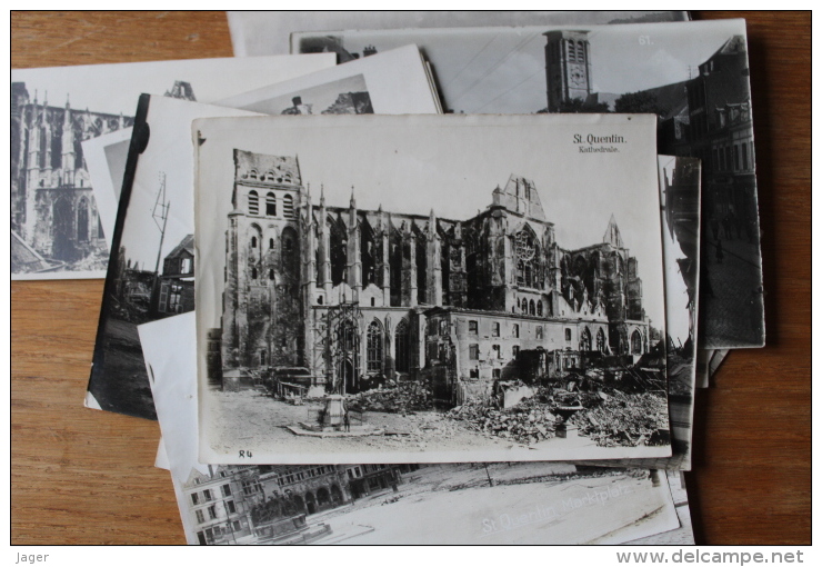 Lot De Photos Allemandes  WWI 1914 1918  Saint Quentin - 1914-18