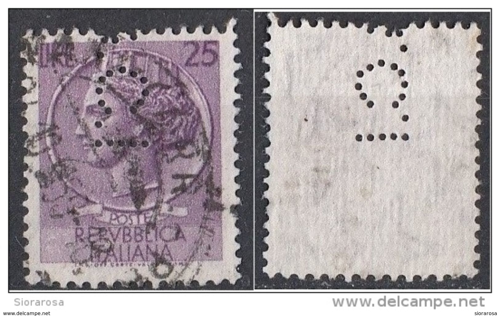 Italia 1955 Blf. 860 Perforè Perfin Perforato Italy - Perforés