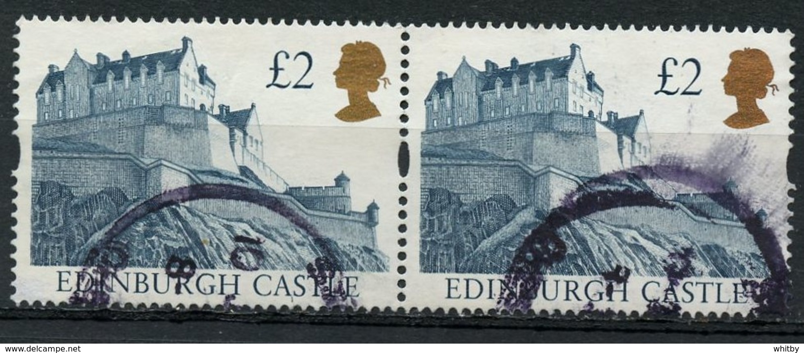 Great Britain 1997 2 Pound Castle Issue #1447b Pair - Used Stamps