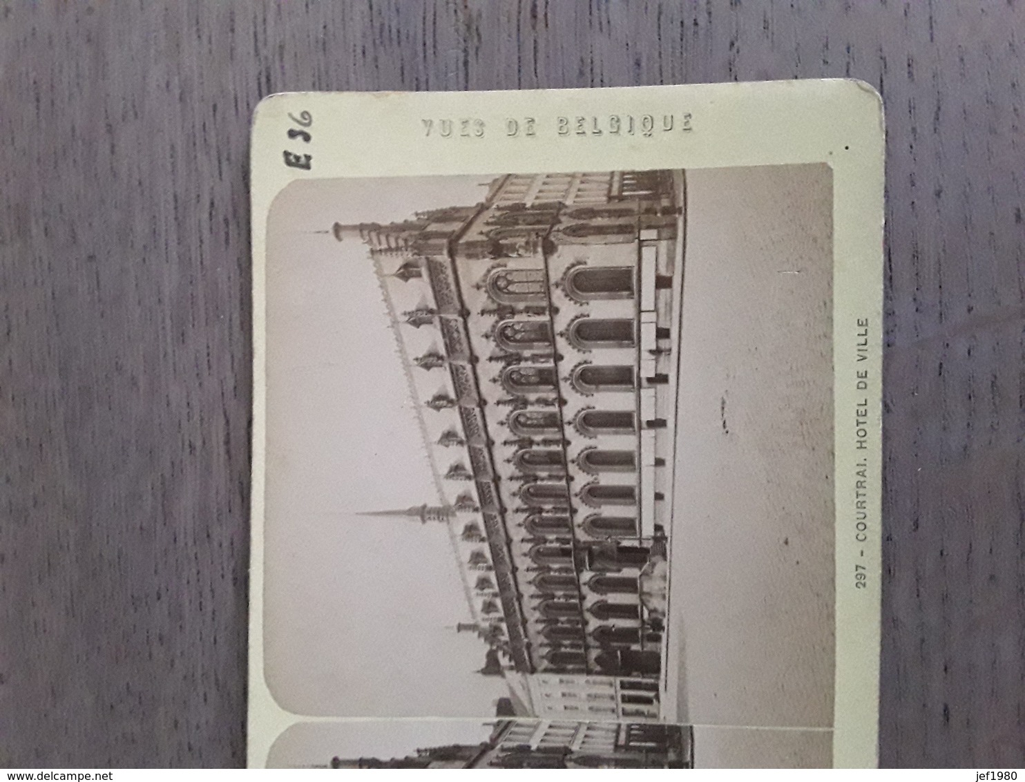 STEREOFOTO  COURTRAI KORTRIJK HOTEL DE VILLE - Anciennes (Av. 1900)