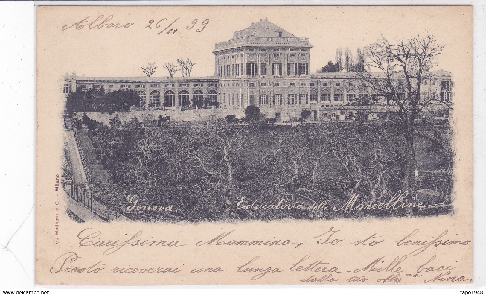 CARD GENOVA  EDUCATORIO DELLE MARCELLINE   1899  -FP-V-2-0882- 28003 - Genova (Genoa)