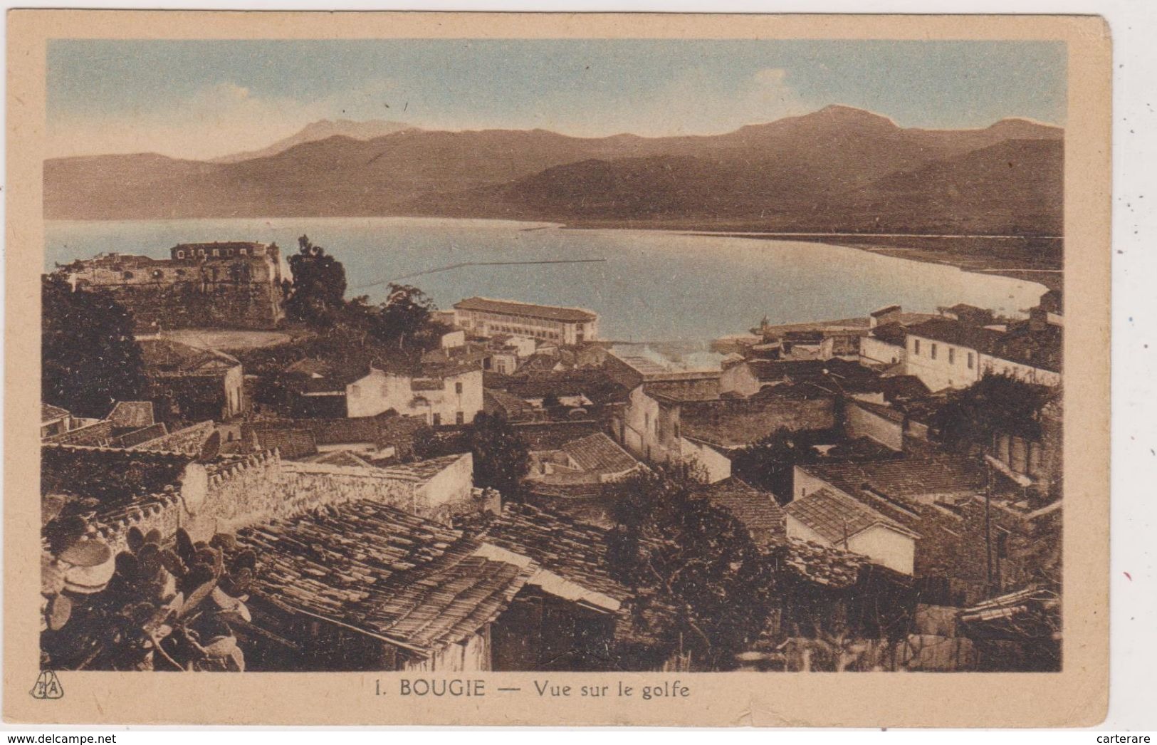 AFRIQUE,ALGERIE FRANCAISE,AFRICA,BOUGIE,BEJAIA EN 1939,VUE AERIENNE,HABITATION,GOLFE - Bejaia (Bougie)