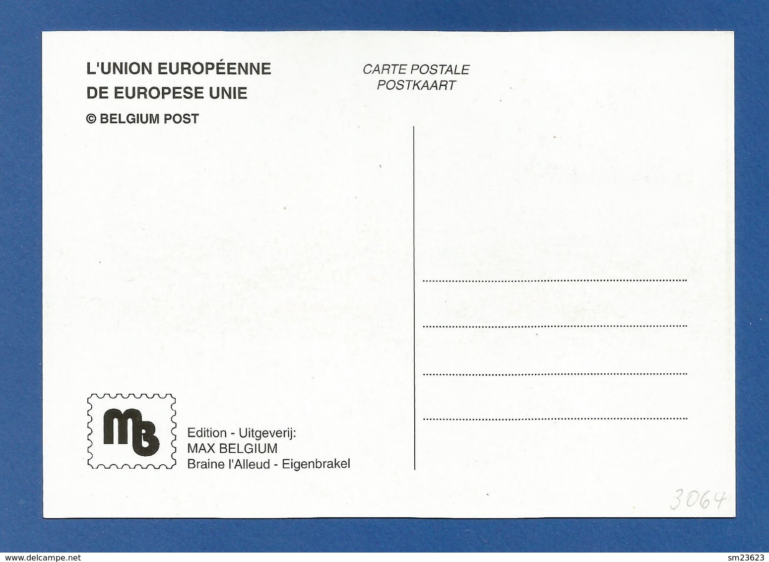 Belgien 2001  Mi.Nr. 3064 , EUROPA Sympathie Mitläufer  Vorsitz Belgiens In Der EU - Maximum Card - Bruxelles 15-06-2001 - 2001