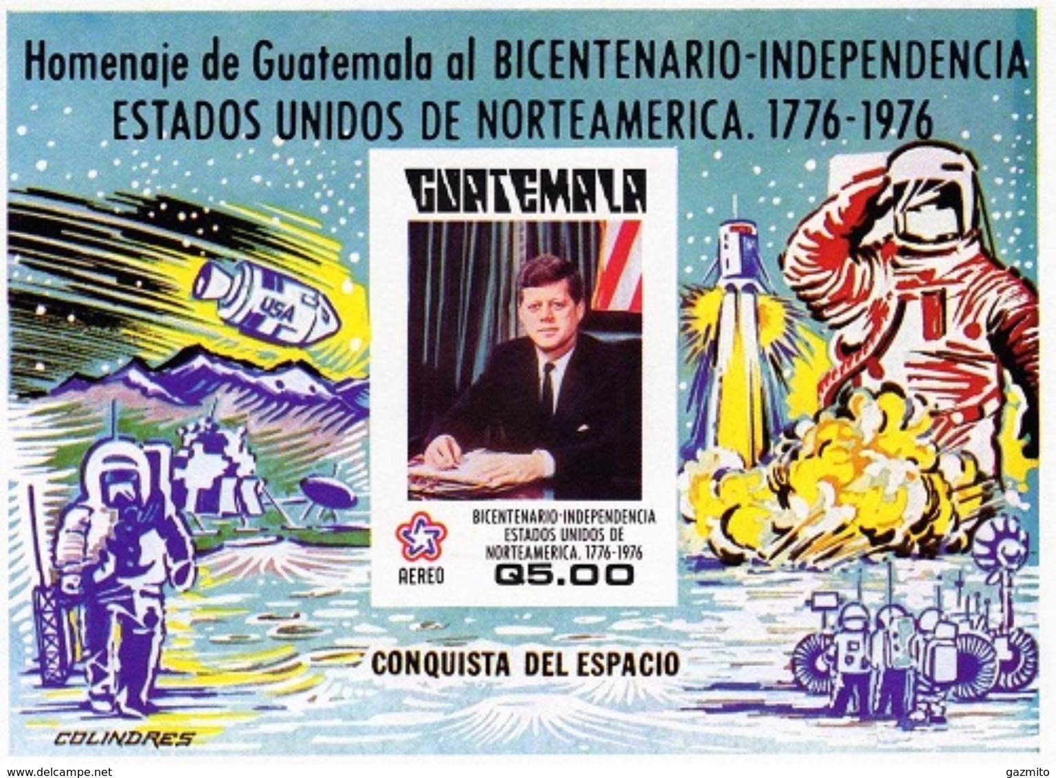 Guatemala 1976, 200th Indipendence USA, Kennedy, Space, BF - Zuid-Amerika