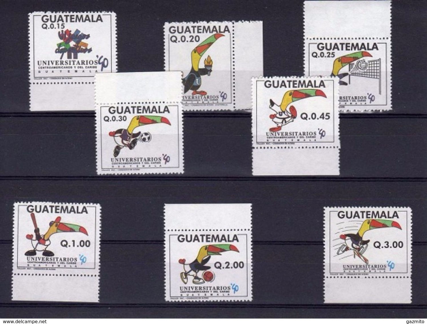 Guatemala 1990, University Games, Tucan, Basketball, Football, Baseball, Judo, Volleyball, 8val - Guatemala