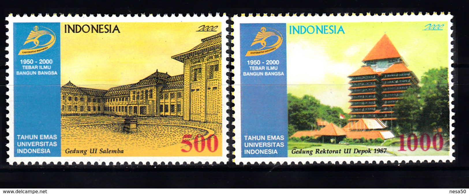 Indonesie 2000 Mi Nr 1955 + 1956, Universiteit,  Postfris - Indonesia