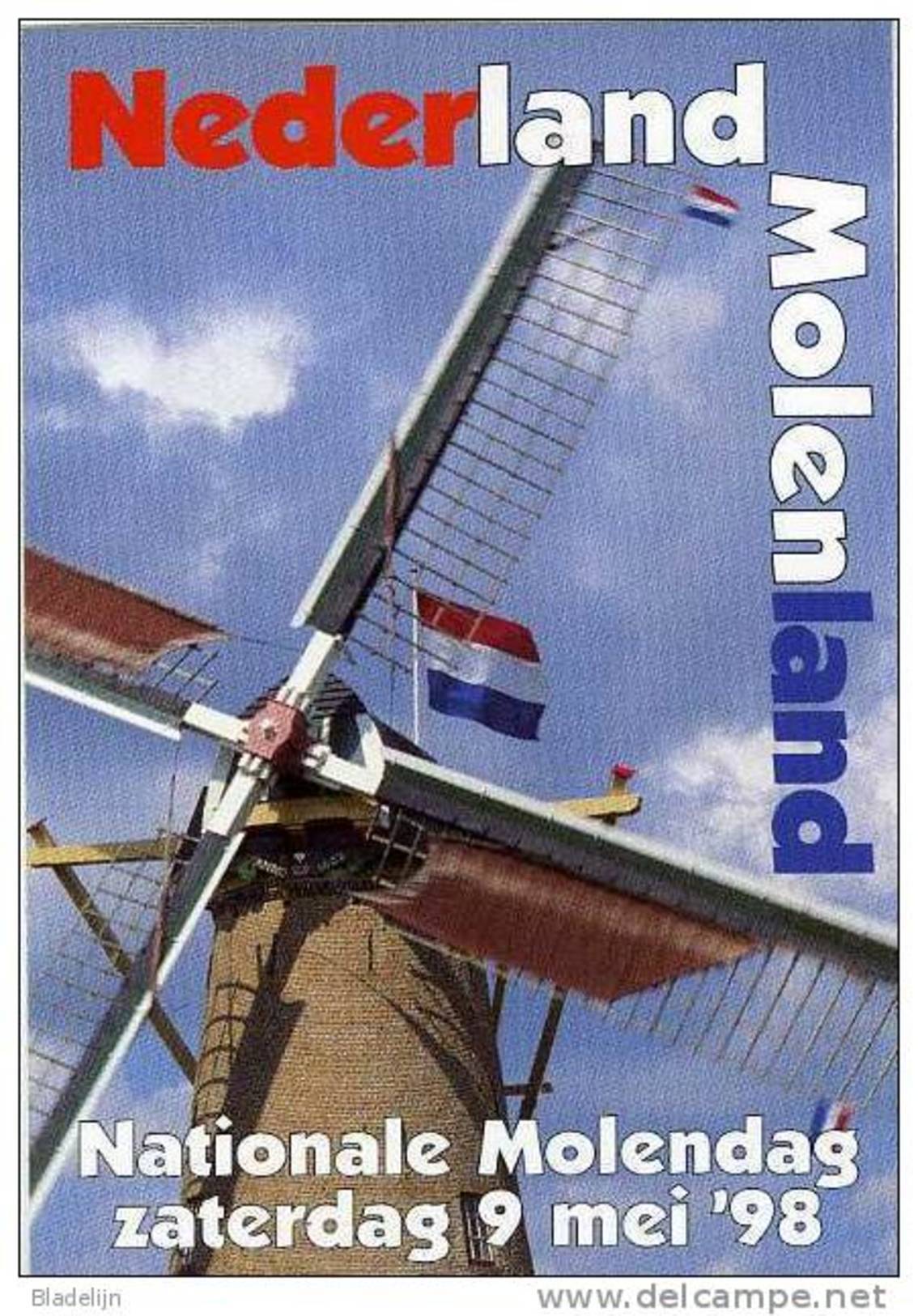 Molen/moulin - STICKER (zelfklever/autocollant) Van De Nationale Molendag (Nederland) 9 Mei 1998 - Stickers