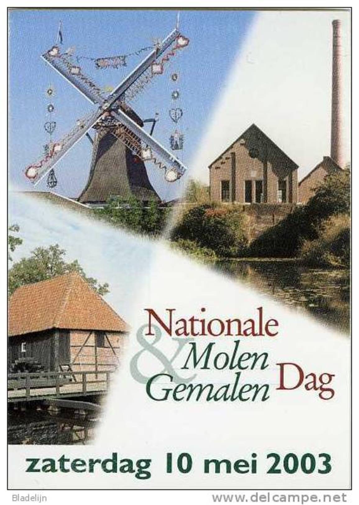 Molen/moulin - STICKER (zelfklever/autocollant) Van De Nationale Molen- En Gemalendag (Nederland) 2003 - Stickers