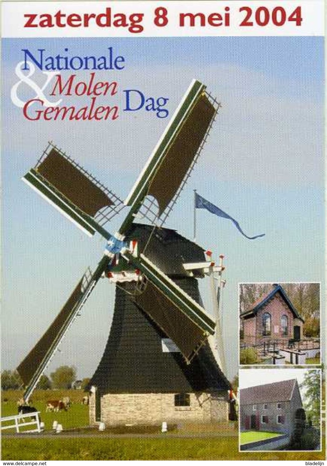 Molen/moulin - STICKER (zelfklever/autocollant) Van De Nationale Molen- En Gemalendag (Nederland) 2004 - Stickers