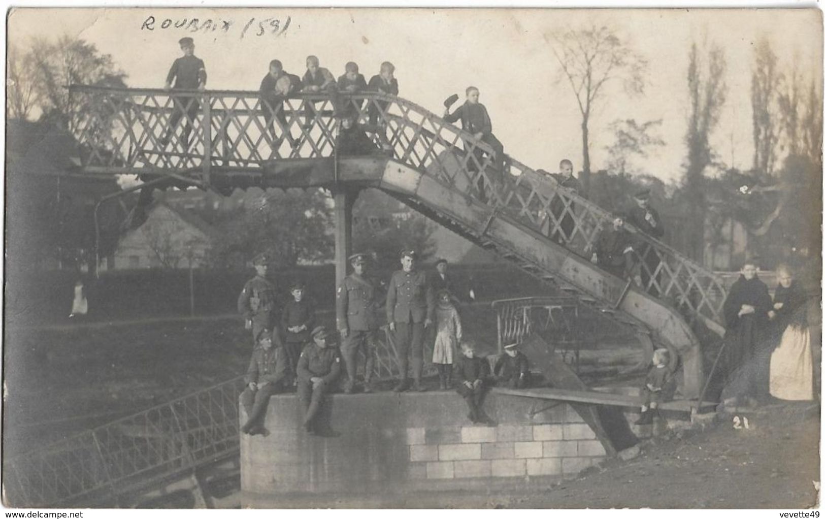 Roubaix : Carte Photo Pont De Mouvaux, Voir Au Dos - Roubaix