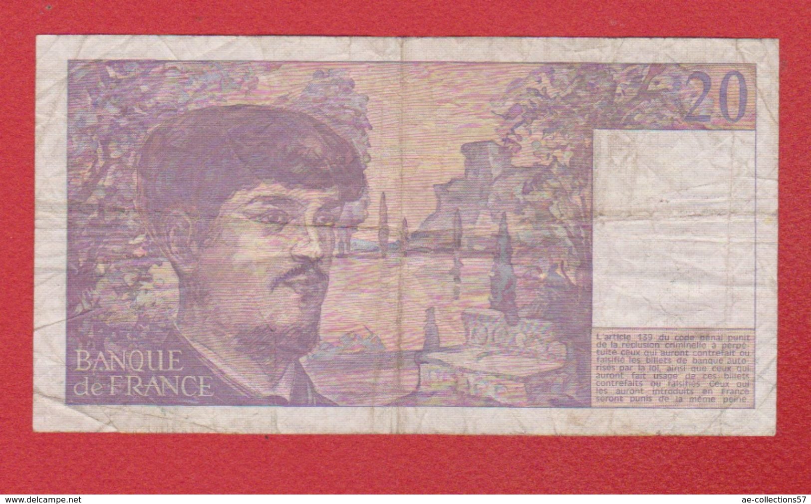 Debussy   --  20  Francs 1983 -  état  TB  -  N M 011 - 20 F 1980-1997 ''Debussy''