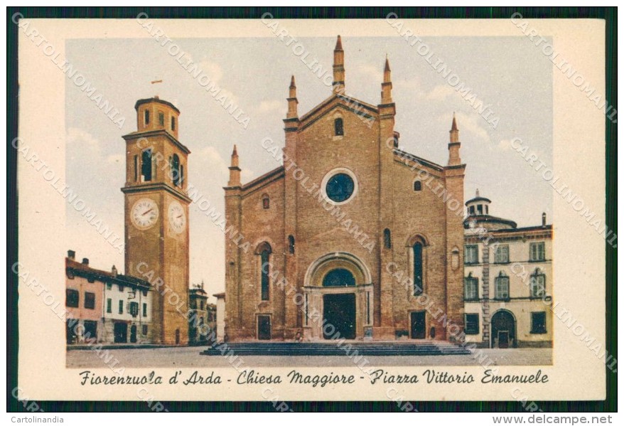 Piacenza Fiorenzuola D' Arda Piazza Vittorio Emanuele Chiesa Cartolina RB7922 - Piacenza