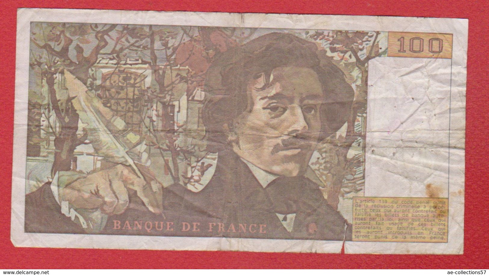 Delacroix  --  100  Francs 1979 -  état  TB  -  N M.13 - 100 F 1978-1995 ''Delacroix''