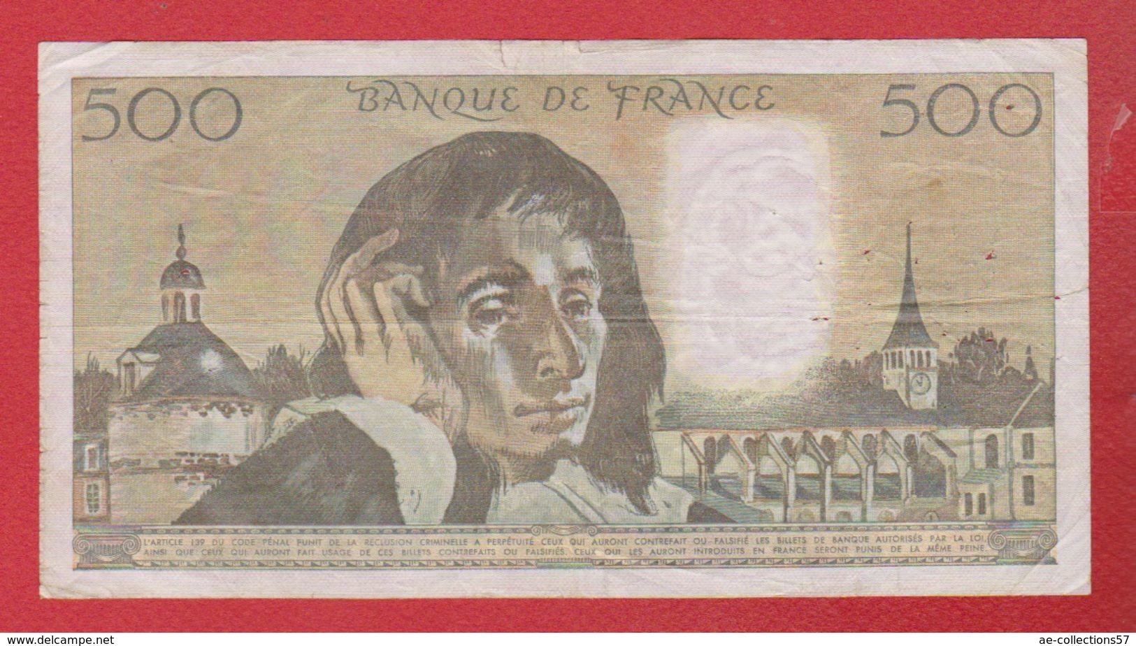 Pascal   --  500  Francs 8/11985  -  état  TB  -  N F.129 - 500 F 1968-1993 ''Pascal''