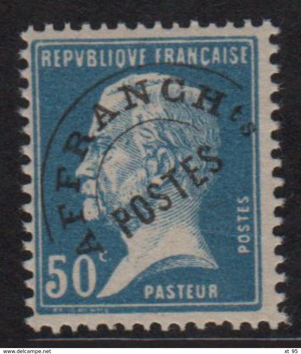 Préo - N°68 - 50c Bleu Type Pasteur - Neuf Sans Charniere Infimes Adherences - Cote 300€ - 1893-1947