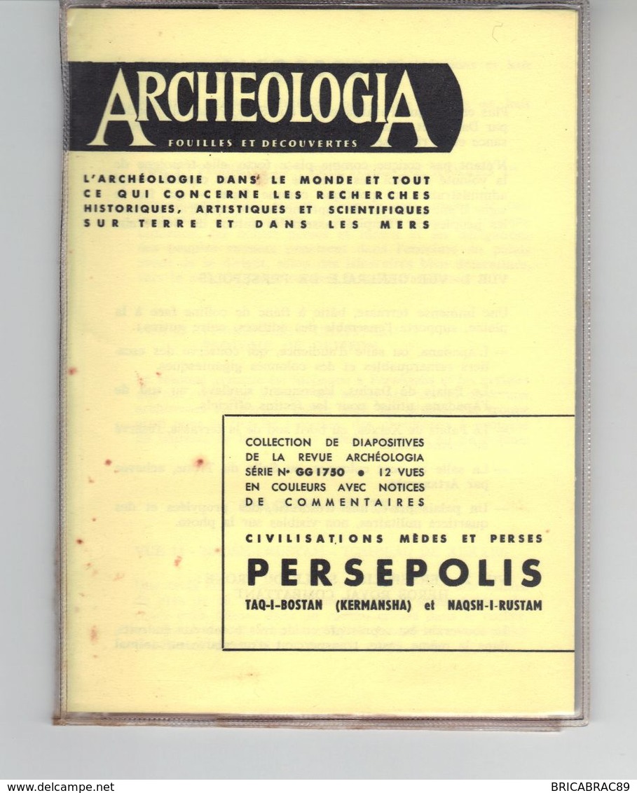 Pochette De 12 Diapositives  De La Revue  Archéologia  -  PERSEPOLIS  -  Avec Notice De Commentaires - Diapositives (slides)