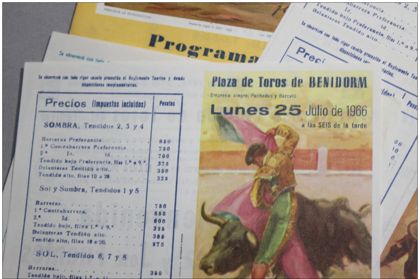 Programme De Corrida De Beridorm 1966 - Programmes