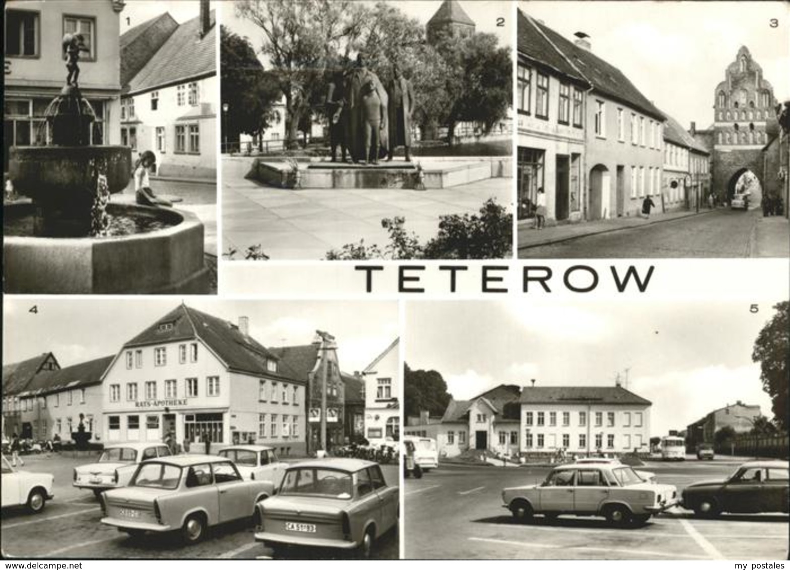 41235593 Teterow Mecklenburg Vorpommern Hechtbrunnen, Muehlenteich, Marktplatz T - Teterow