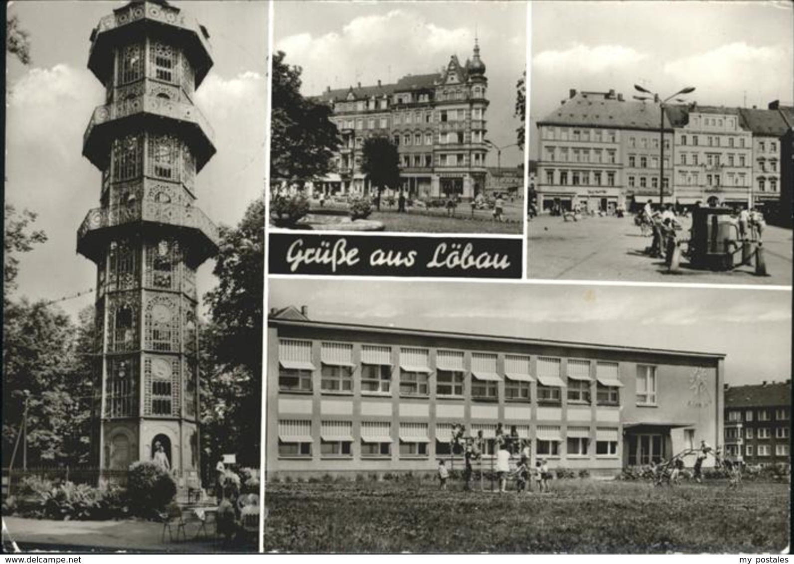 41248011 Loebau Sachsen Turm Kindergarten Platz Der Befreiung - Loebau