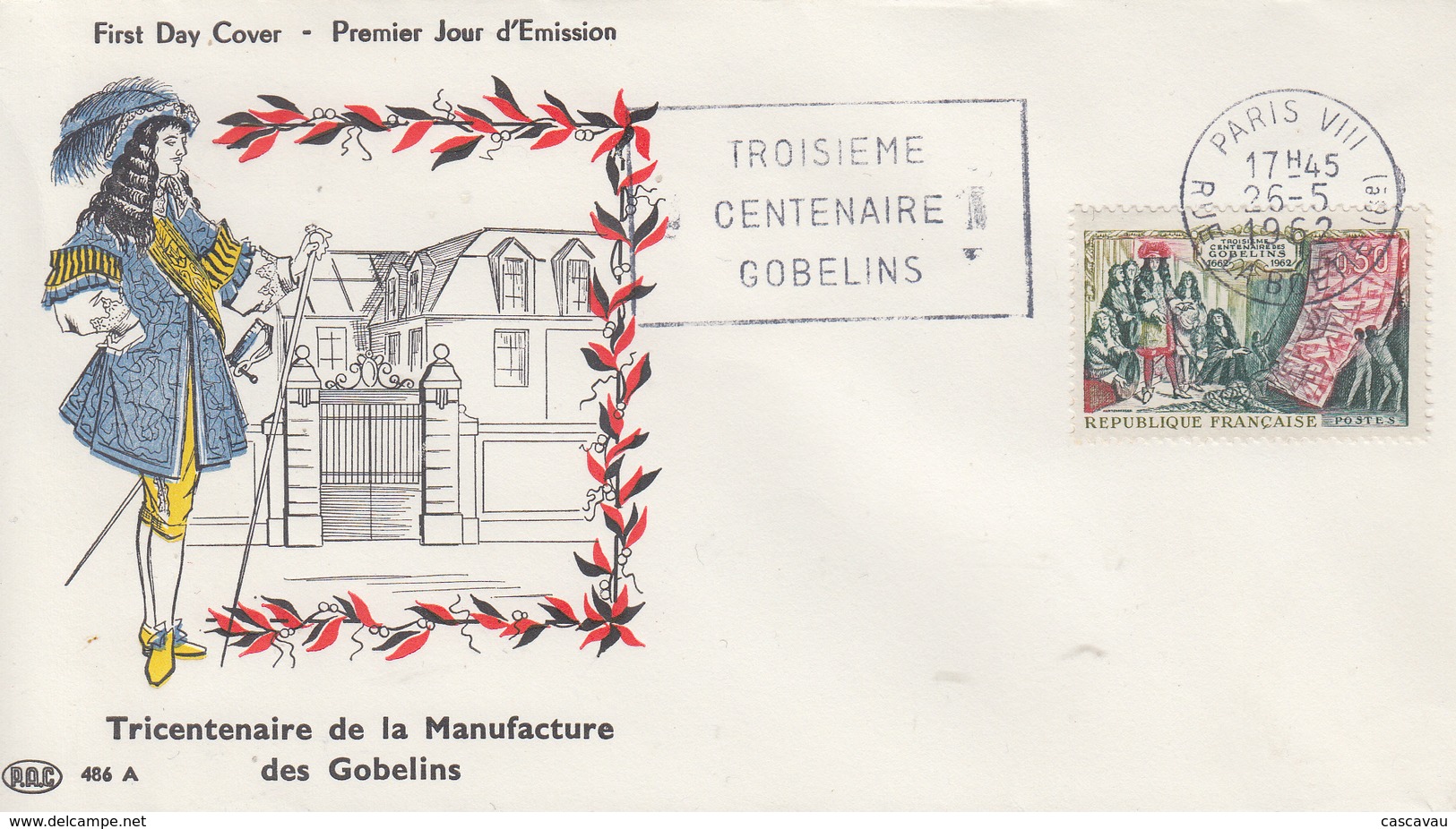 Enveloppe   FDC  Flamme   Du   1er   Jour    FRANCE   Tricentenaire  Des  GOBELINS   1962 - 1960-1969