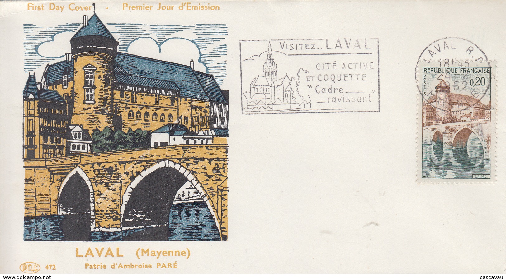 Enveloppe   FDC  Flamme   Du   1er   Jour    FRANCE   LAVAL   1962 - 1960-1969