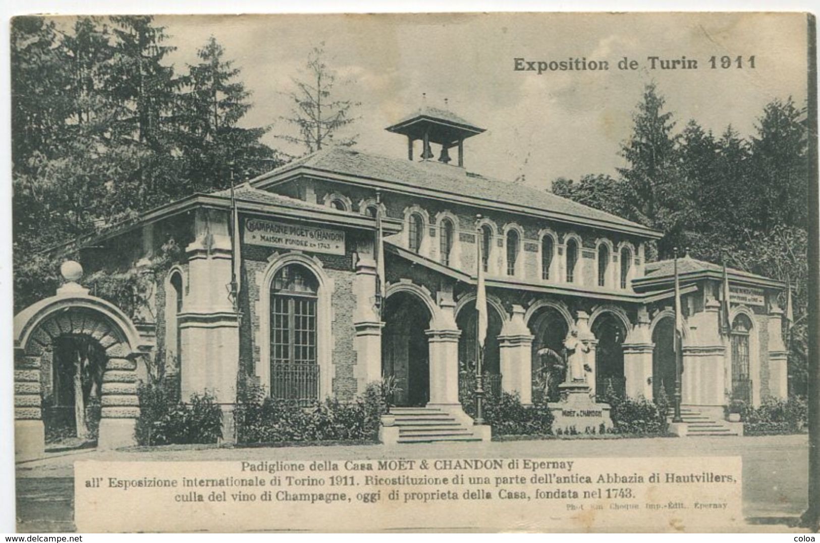 Champagne Pavillon Moët Et Chandon Exposition De Turin 1911 - Expositions