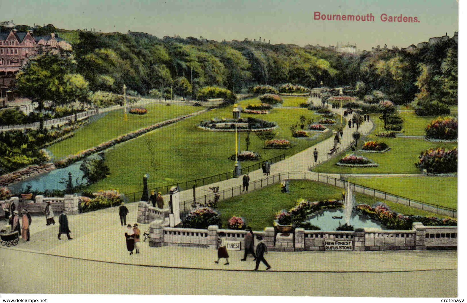 England Angleterre Bournemouth Gardens Jardins Landau Pancarte New Forest Rufus Stome - Bournemouth (depuis 1972)