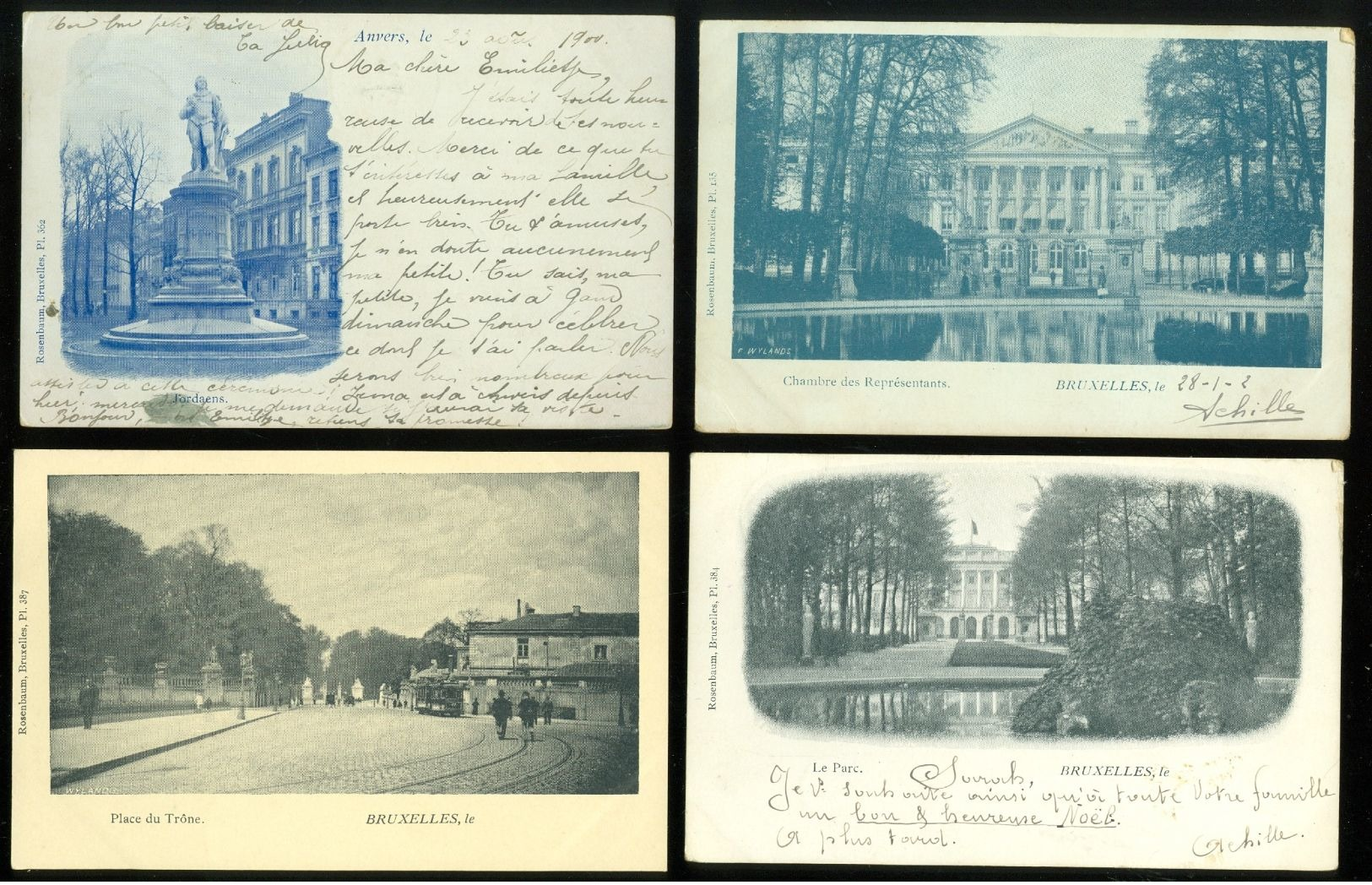 Beau lot de 40 cartes postales de Belgique éditeur Rosenbaum , Bruxelles     Mooi lot van 40 postkaarten van België