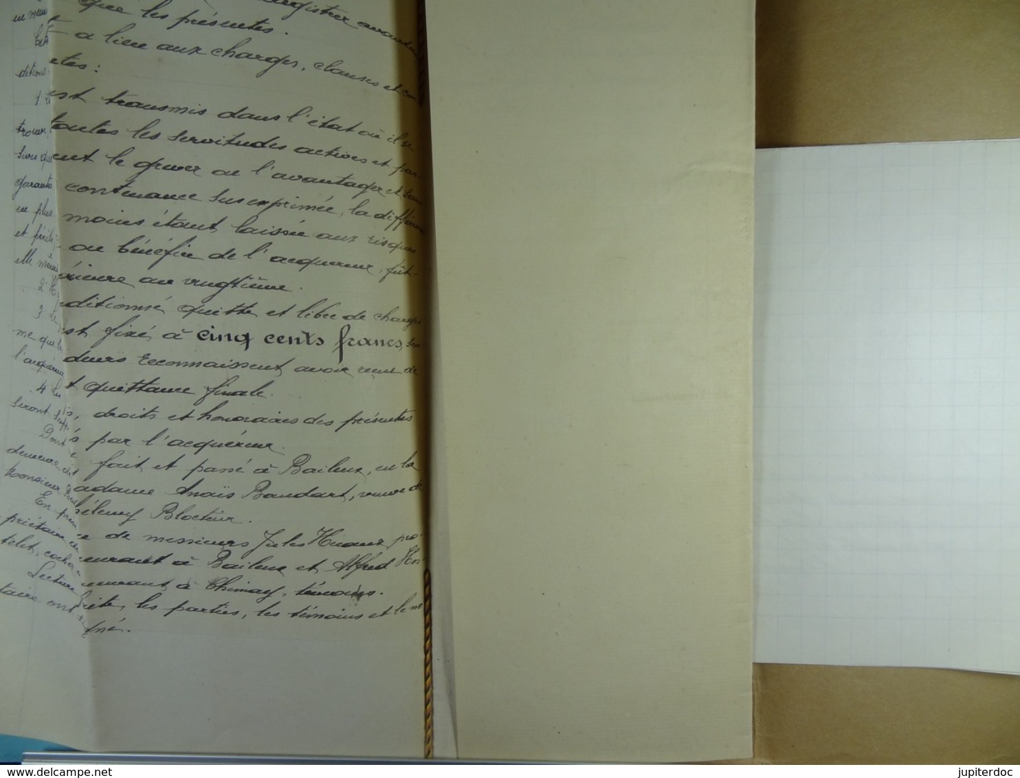 Acte Notarié 1899 Vente De Baudart Bourguignon De Bourlers à Coulonval De Baileux  /015/ - Manuscrits