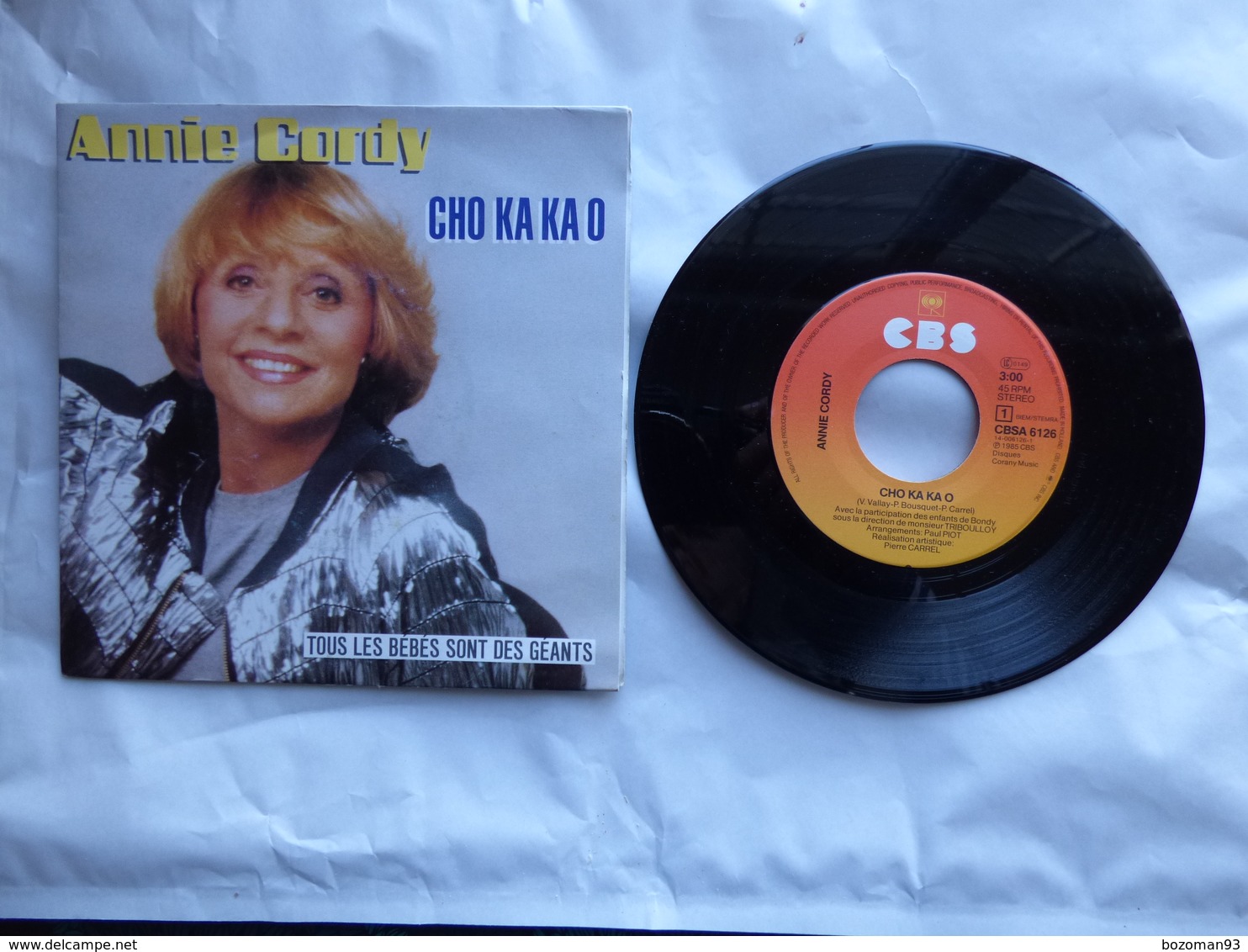 EP 45 T  ANNIE CORDY  LABEL  CBS A6126  CHO KA KA O - Disco, Pop