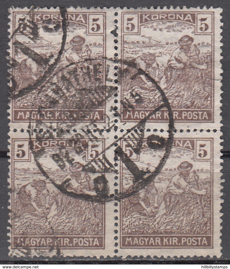 HUNGARY   SCOTT NO. 348     USED    YEAR  1920    NICE CDS BLOCK - Usado