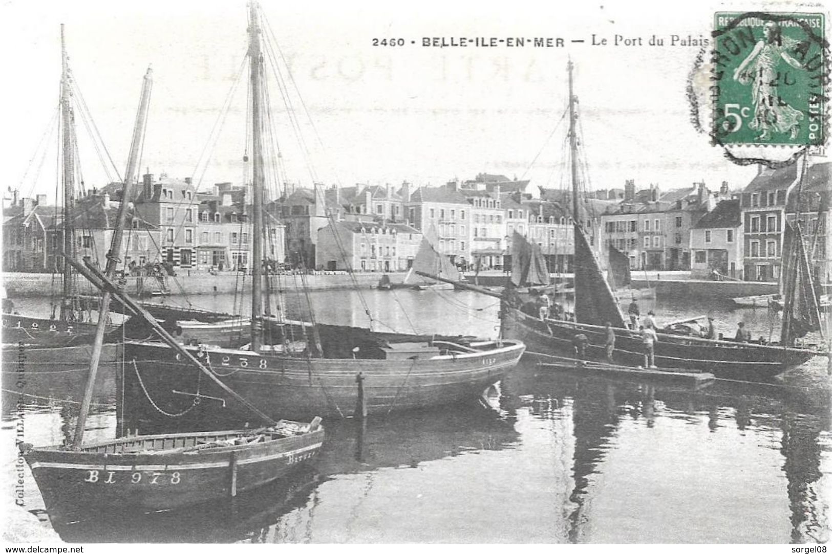 Morbihan BELLE ILE EN MER Le Port Du Palais Beau Plan Bateau - Belle Ile En Mer