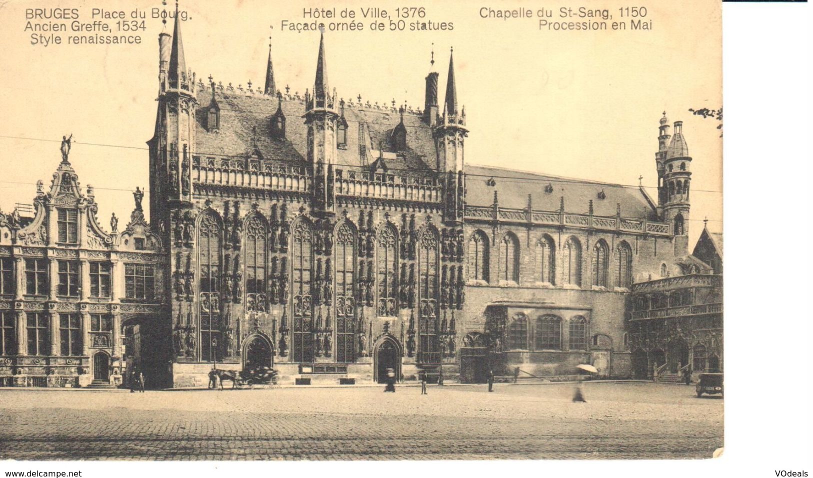 Brugge - Bruges - CPA - Place Du Bourg - Hôtel De Ville 1376 - Chapelle Du St-Sang - Brugge