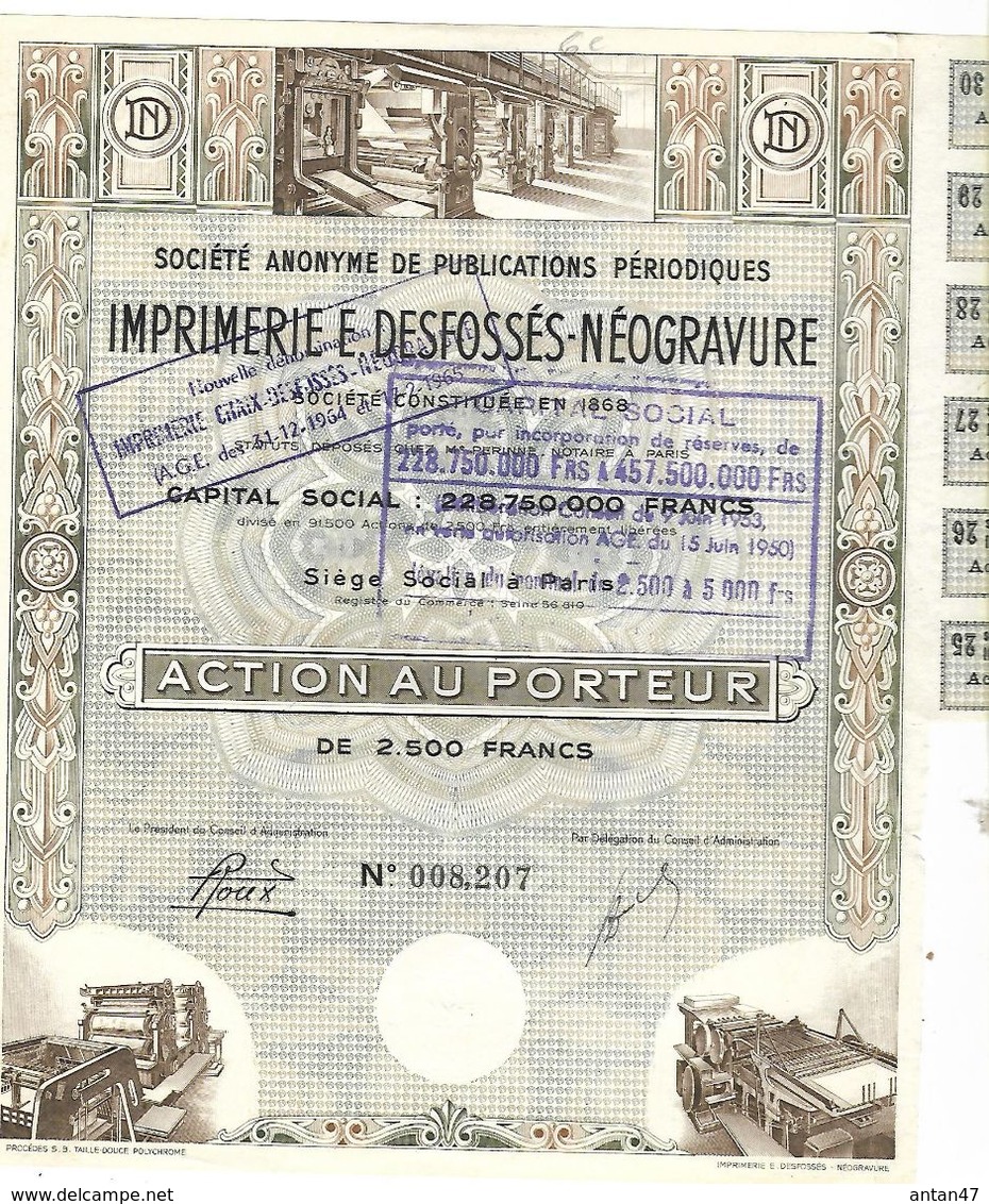 Action / Imprimerie DESFOSSES-NEOGRAVURE / 1950 / PARIS - D - F