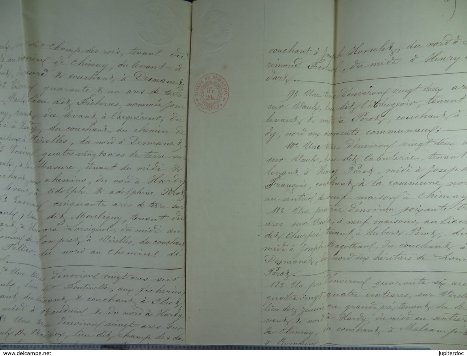 Acte Notarié  1861  Vente Par Marchand De Rièzes à Coulonval De Vaulx /3/ - Manuscrits
