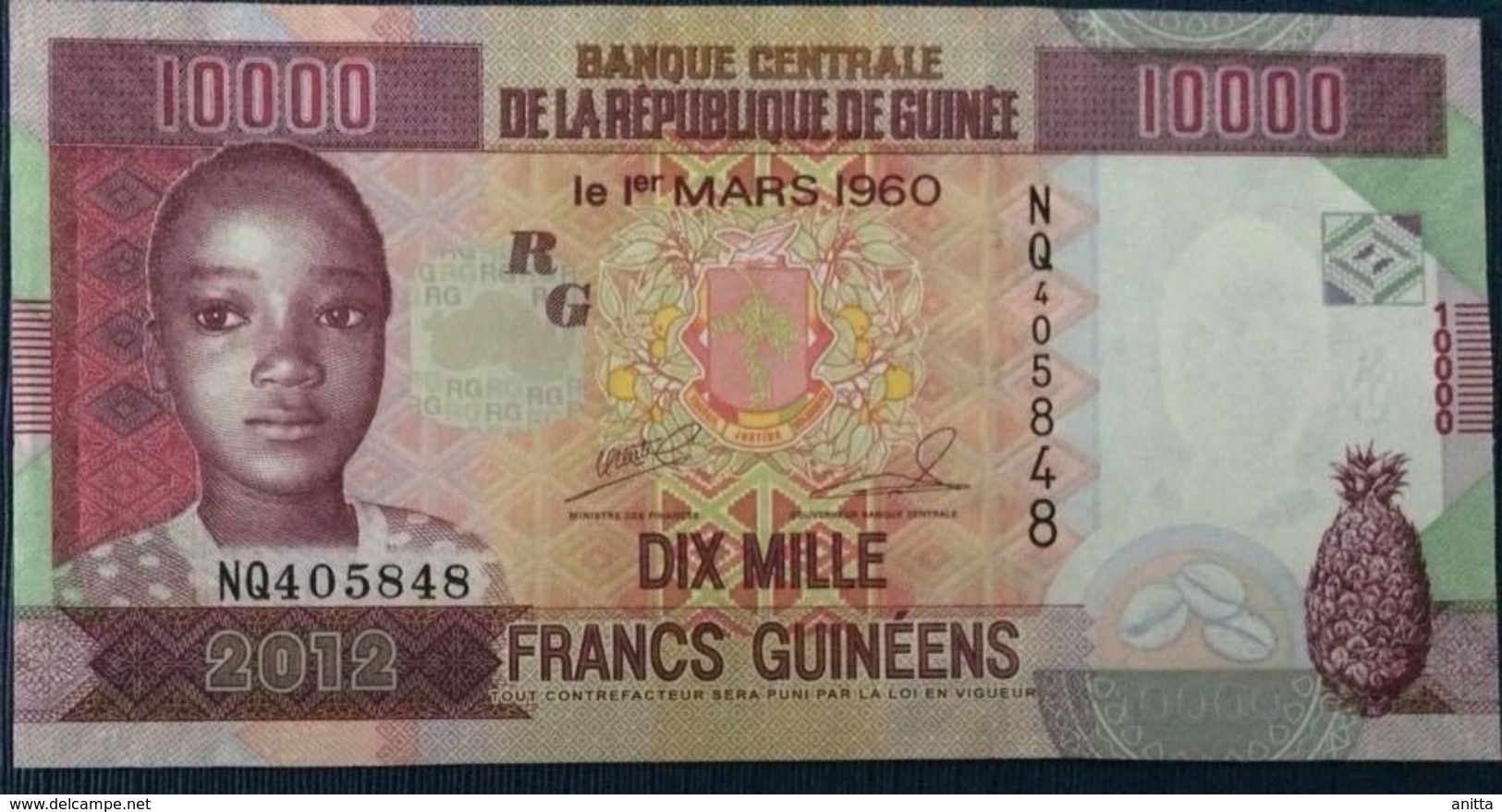 2012 GUINEA 10000 FRANCS ( P 46 ) - UNC - - Guinée