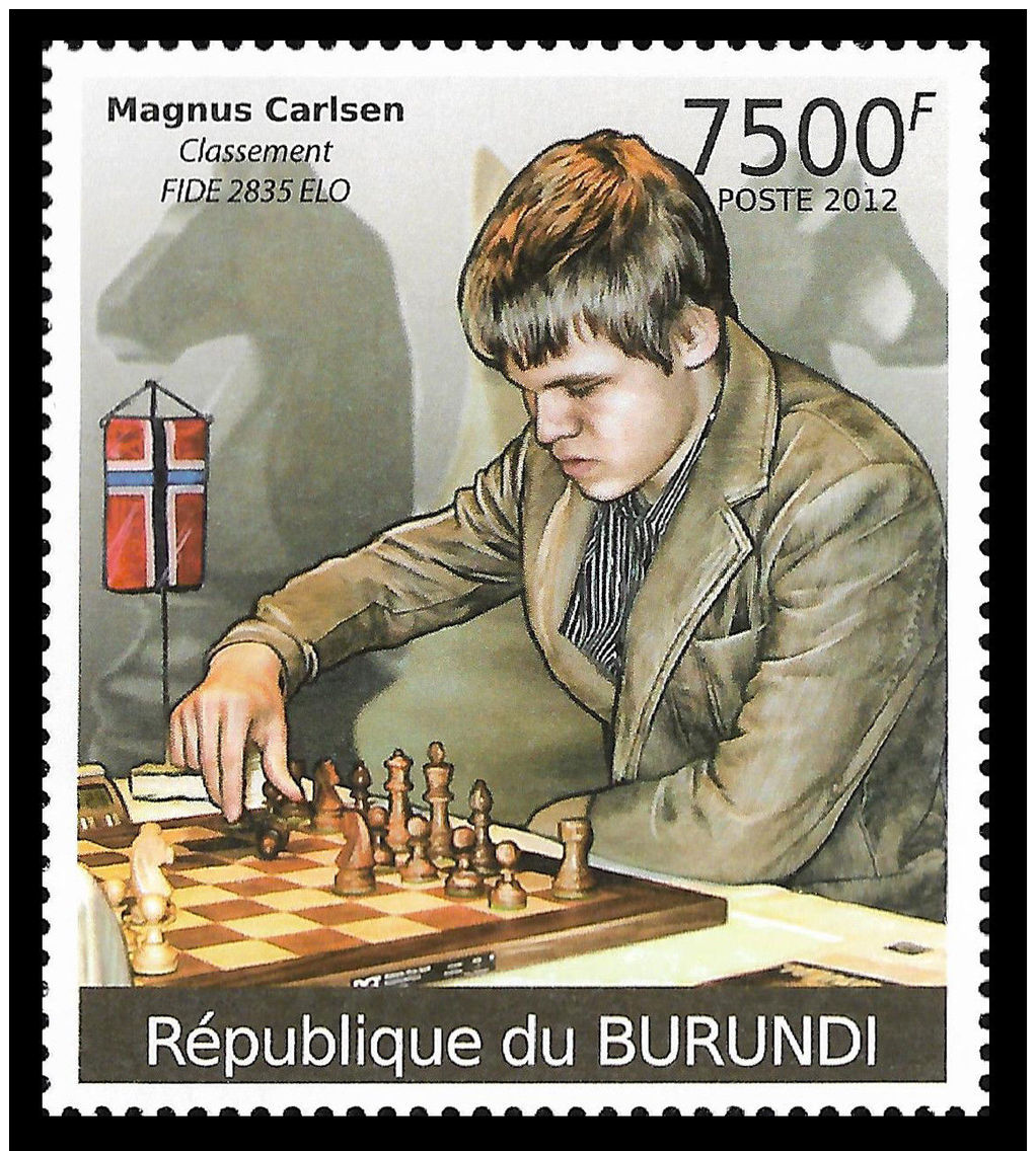 Burundi Magnus Carlsen Chess Norway 1v Stamp MNH - Other & Unclassified