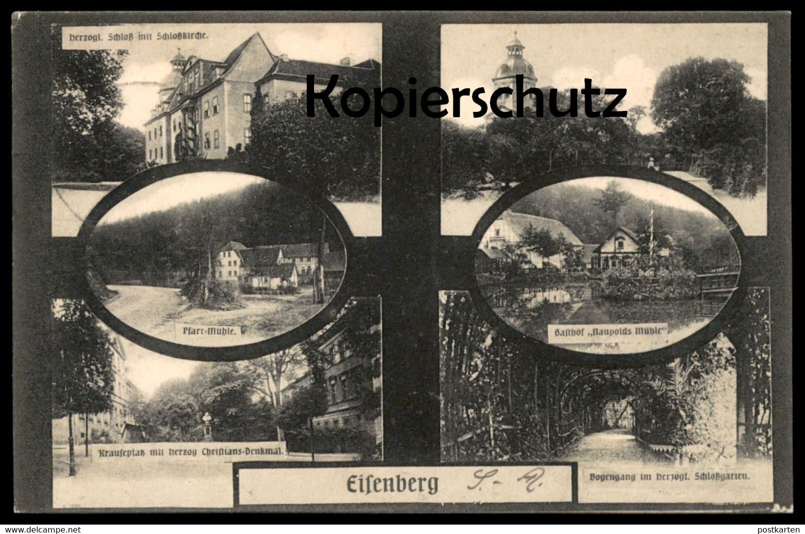 ALTE POSTKARTE EISENBERG THÜRINGEN 1906 SCHLOSS NAUPOLDS MÜHLE PFARR-MÜHLE Ansichtskarte Postcard Cpa AK - Eisenberg